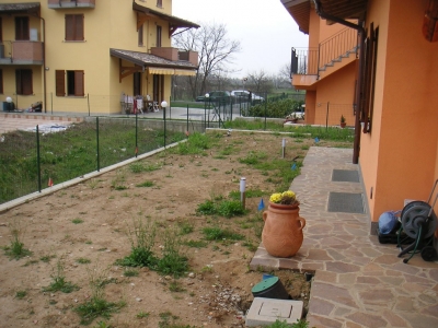 Vista laterale prima del lavoro